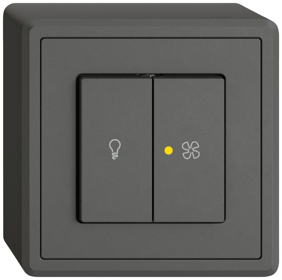 AP-Leuchtdruckschalter EDIZIO.liv SNAPFIX® für Licht&Venti 3/3/1L KS gelb dgu