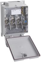 Hausanschlusskasten weber.hse60 63A ein 2×/ab Briden mit Erdanschluss A8 Cu/Al