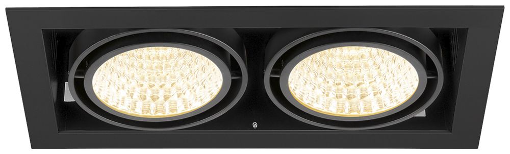 Downlight LED SLV KADUX 2×27W 3150lm 930 30° DALI 370×195mm noir