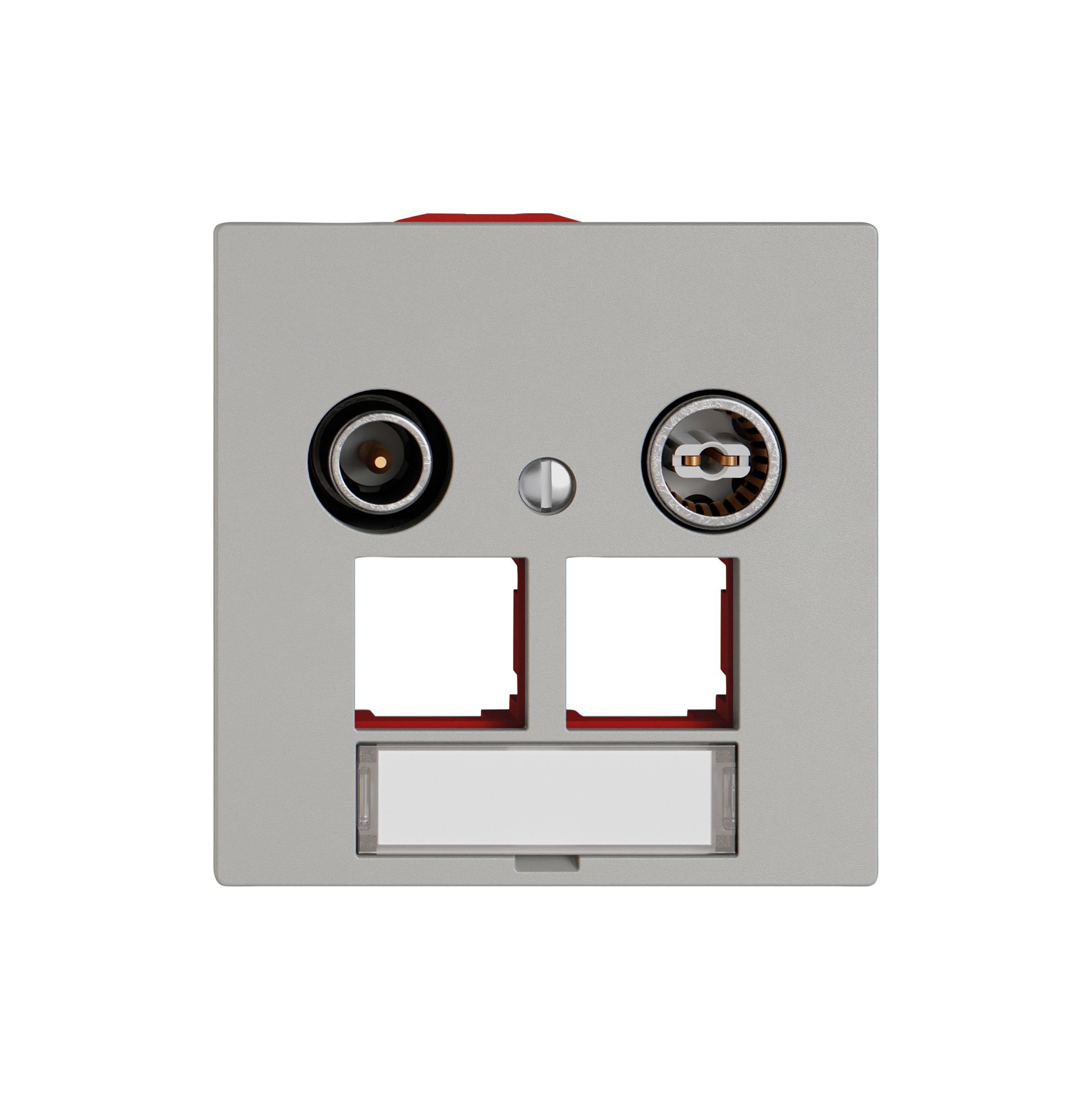 Prise multimédia TV-R EDIZIO.liv SNAPFIX® EASYNET p.2×RJ45 S-One 19dB grc