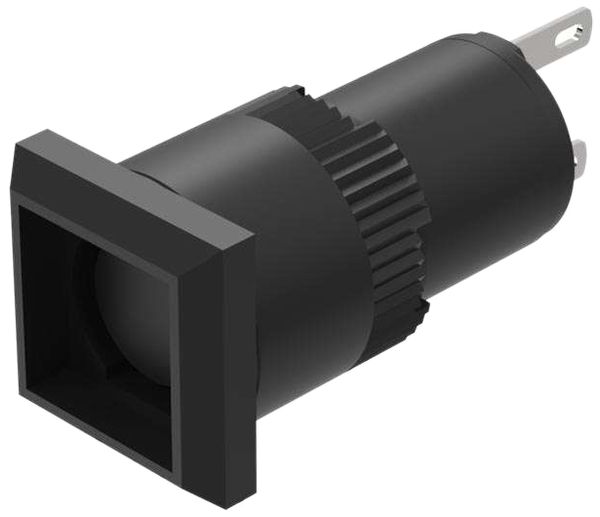 Poussoir lumineux EAO01 impul.com.ressort 1O+1F conn.soudée 2.8×0.5 18×18 or/arg