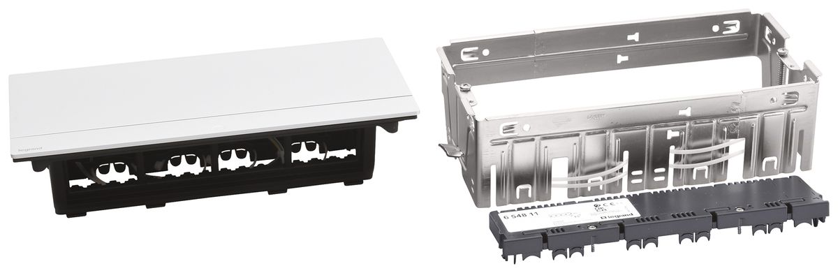 Tischsteckdose POP-UP für 8 Module Mosaic alu