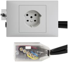 Presa INS EDIZIOdue T15 grigio chiaro, 45…69mm per cavo piatto Technofil