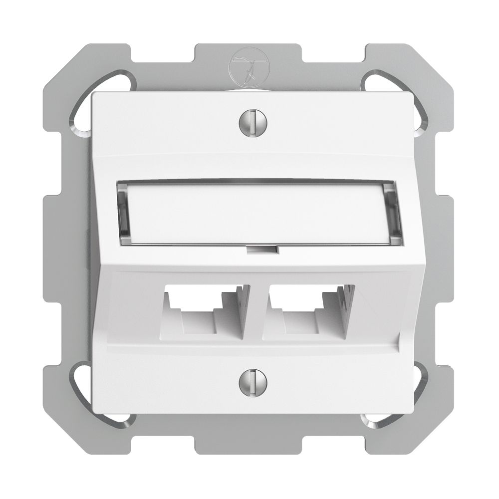 Kit de montage ENC S-One EDIZIOdue FM pour 2×RJ45 oblique, blanc