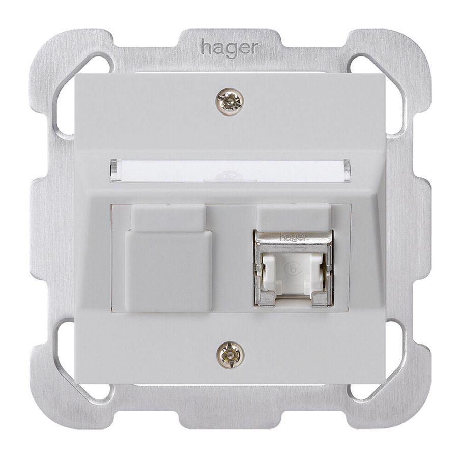 UP-Montage-Set kallysto B Kat.6 1RJ45/s hellgrau