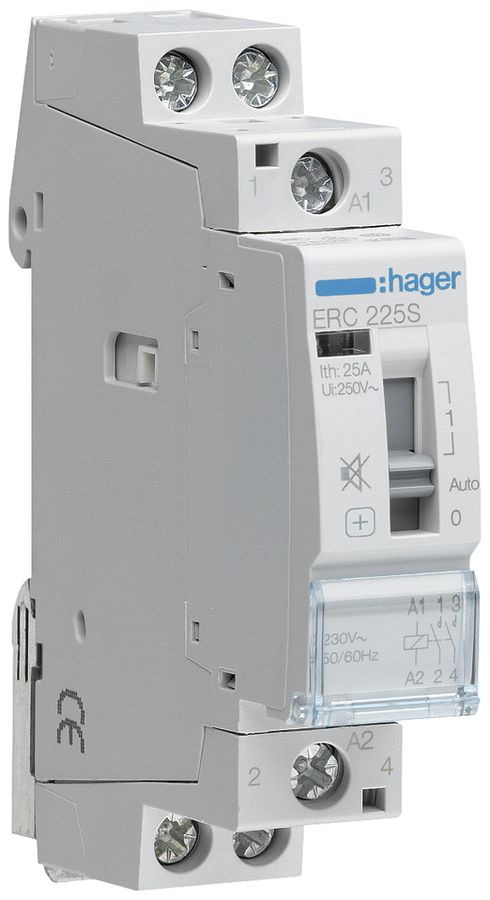 REG-Schütz Hager ERC 230VAC 2 Schliesser 0 Öffner 25A brummfrei 1TE