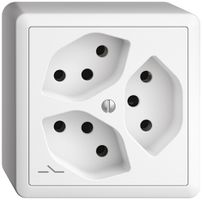 AP-Steckdose EDIZIOdue 3×T13 1×S weiss