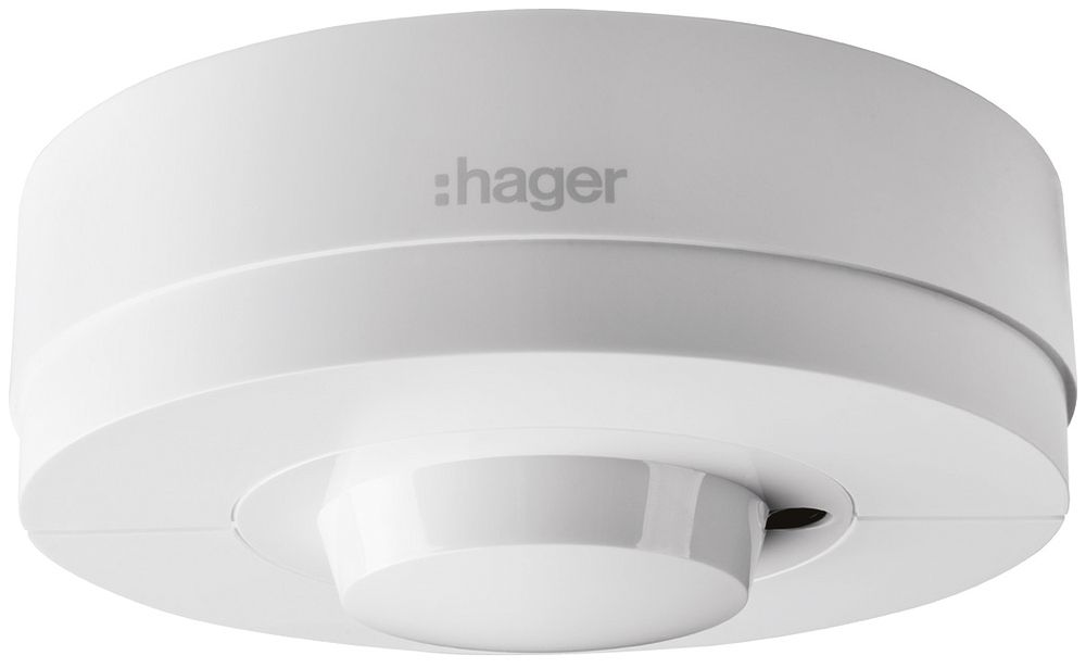 Détecteur de mouvement AP Hager 360° HF contact fermeture 230V mon.plafond blanc