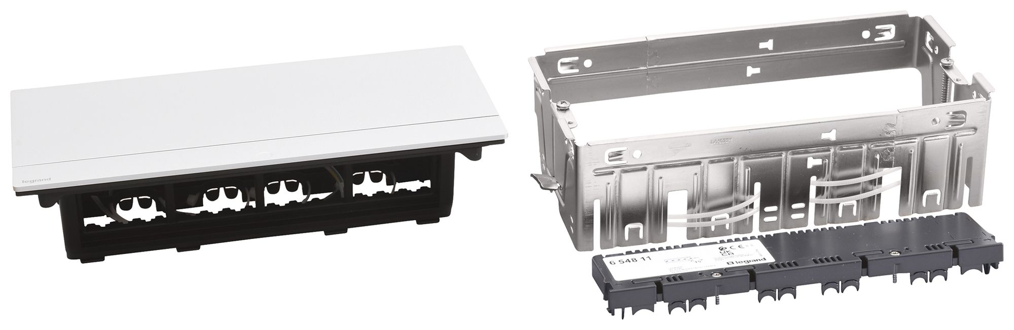 Tischsteckdose POP-UP für 8 Module Mosaic alu