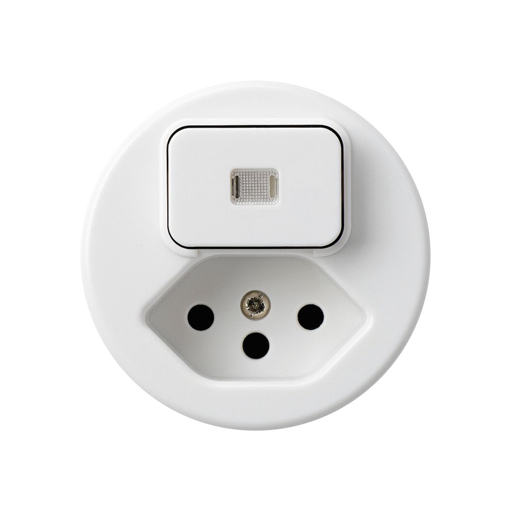 Einsatz zu UP-Leuchtkombination basico 6/1L +Typ 13 weiss mit Kinderschutz