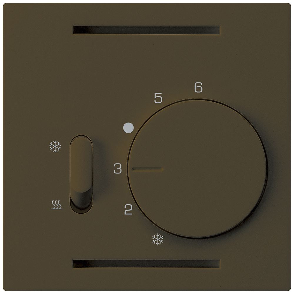 Thermostat Hager kallysto A, mit Schalter Heizen/Kühlen, braun