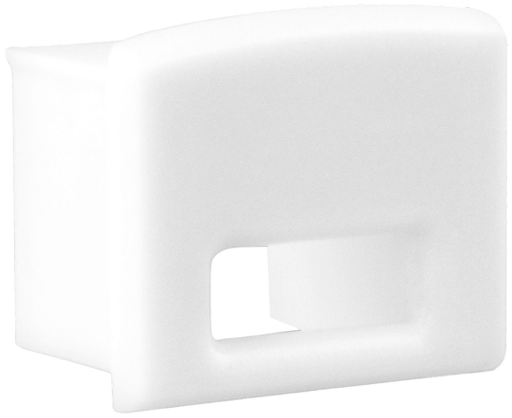 Embout DOTLUX PVC pour profilé/cache 4C blanc, avec passe-câble