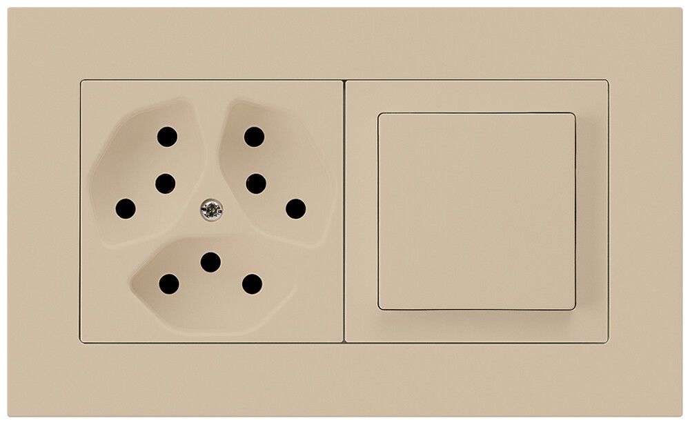 UP-Kombination kallysto.pro Gr.I-I horizontal 3×Typ 13+Schalter S3 beige