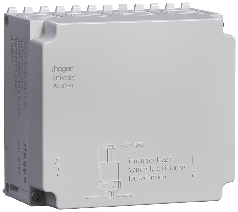 Anschlussblock Hager uniway 160A 4P 3LN 108×77.6×21mm