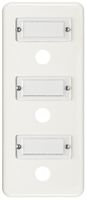 Abdeckplatte FH 3×1 Sonnerie vertikal mit Bezeichnungsschild weiss
