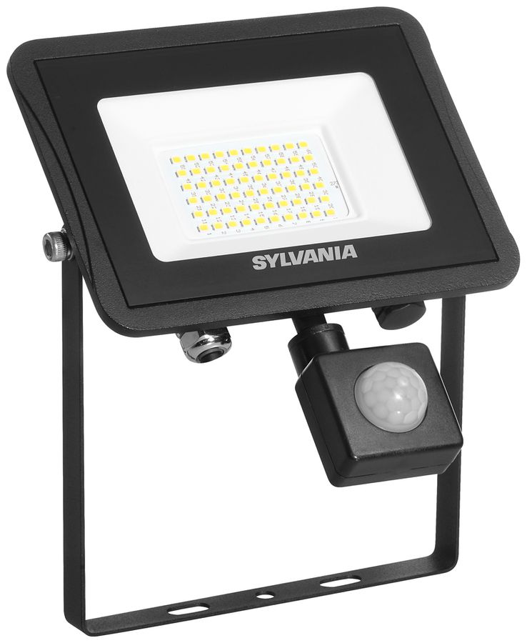 Proiettore LED Sylvania SylFlood PIR 43W 5000lm 840 IP65 110° 201×156mm nero