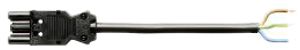 Anschlussleitung Wieland 3P 3m schwarz mit 1 Buchse GST 18i3 K1-B1.5