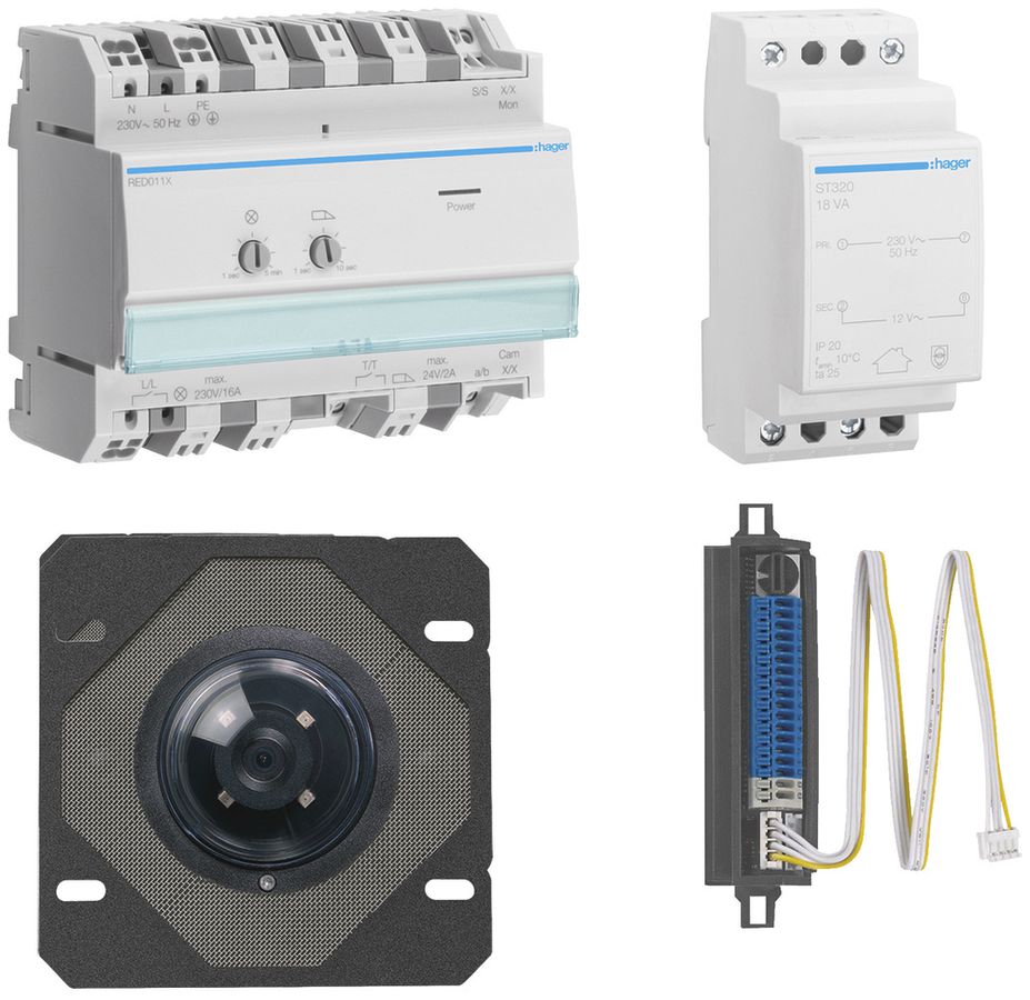 Video-Kit Hager Basic REK509X 2-Draht, für Türsprechanlage