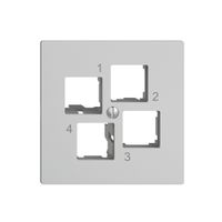 Kit di montaggio Edue EASYNET S-One, per 4×RJ45, uscita dritta, grigio chiaro