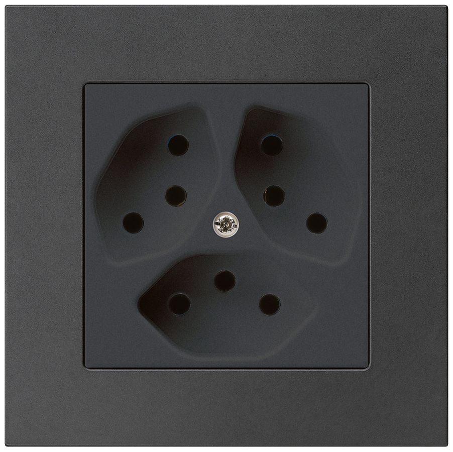 UP-Steckdose kallysto.pro 3×T13 schwarz mit Kinderschutz