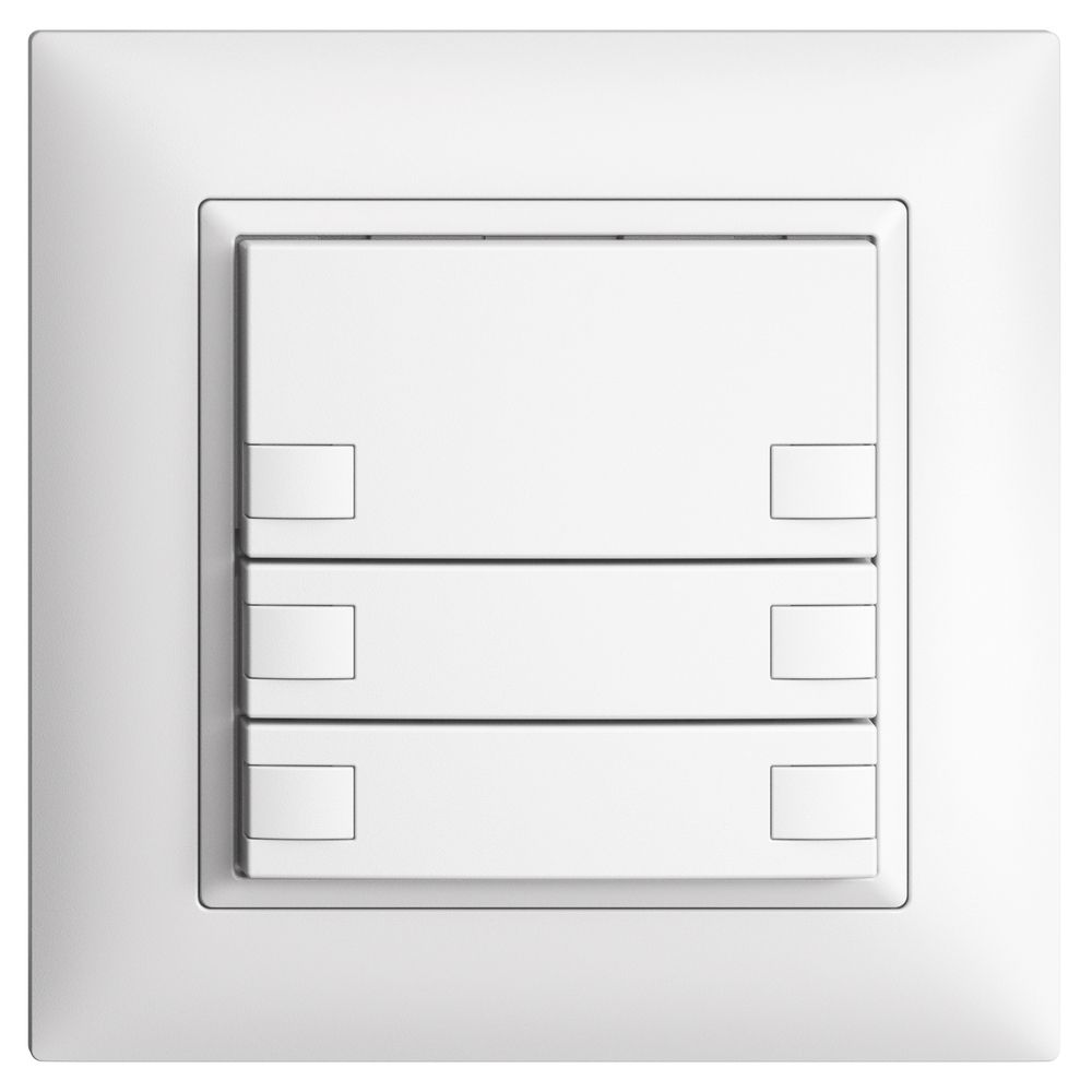 UP-KNX-Taster RGB EDUE FMI, 250mW, o.LED, 3×Taste, 2×Tastenb., ws