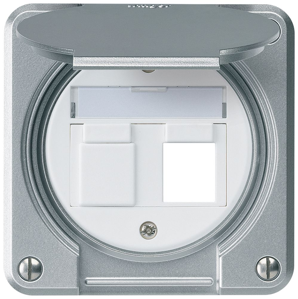 UP-Montageset robusto IP55 flach aluminium für 2×Keystone