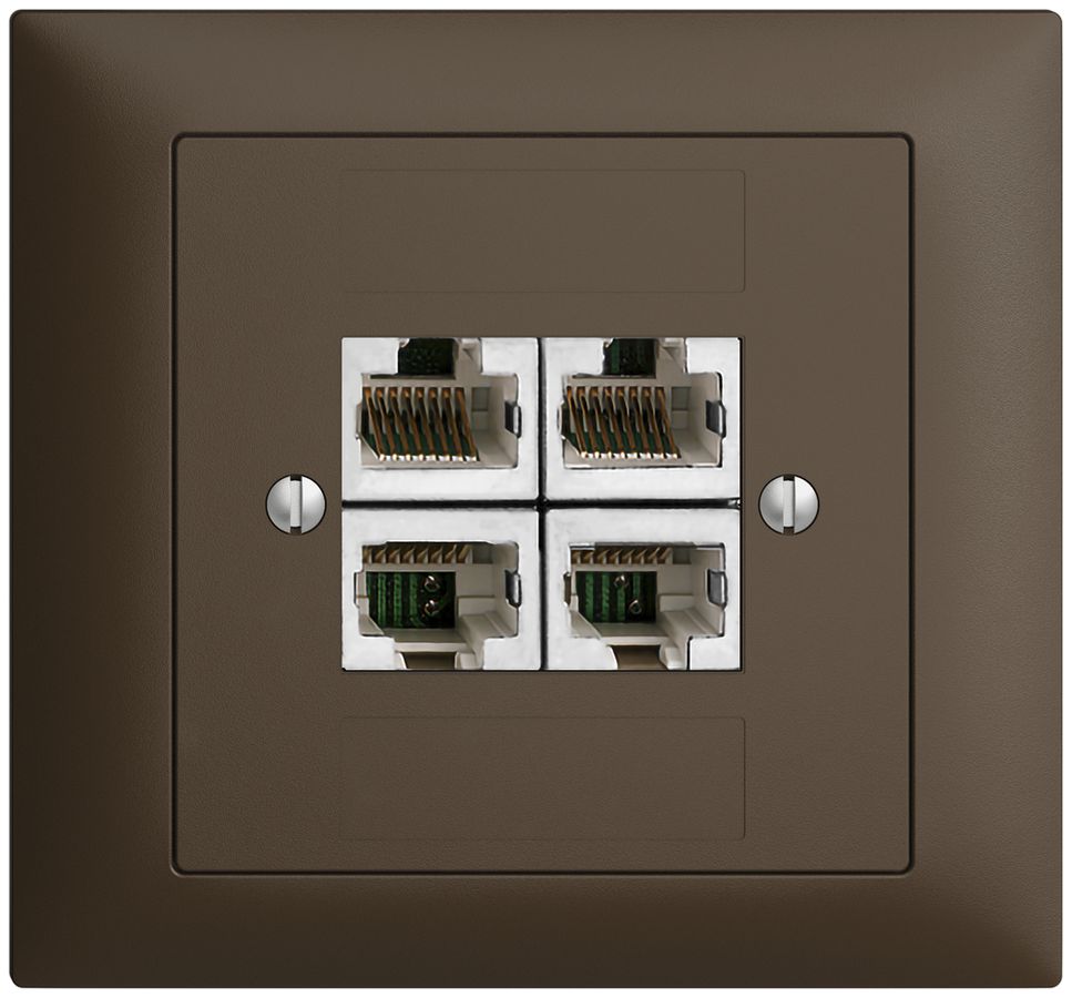 EB-Dose 4×RJ45/s 4P getr. EDIZIOdue coffee ITplus