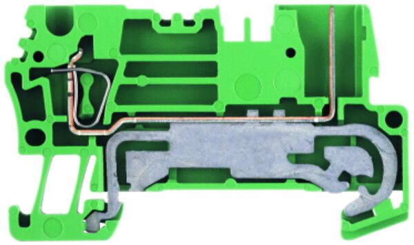 Borne de protection WM ZTPE 2.5/2AN/1 connexion à ressort 2.5mm² vert/jaune
