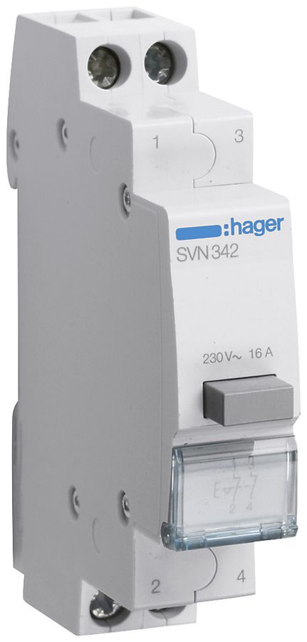 REG-Druckschalter Hager 16A 230V 0 Schliesser 2 Öffner 1 Wechsler