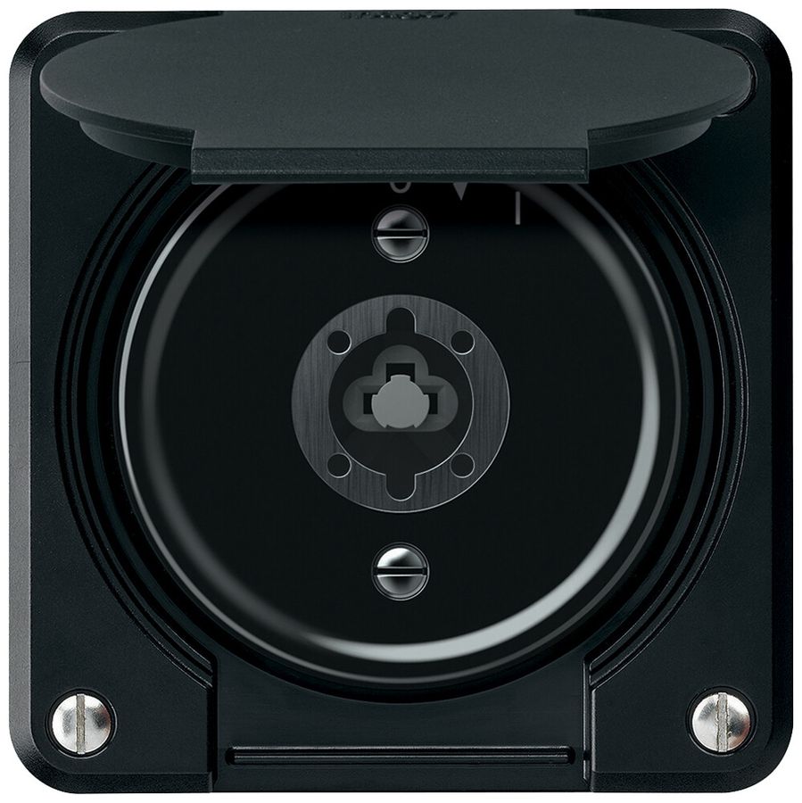 Schlüsselschwenktaster robusto 1P 1NO 20A 250V 86×86mm schwarz