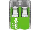 Morsetto di connessione WAGO Green Range 2L 0.5…6mm² con leva ve trasparente