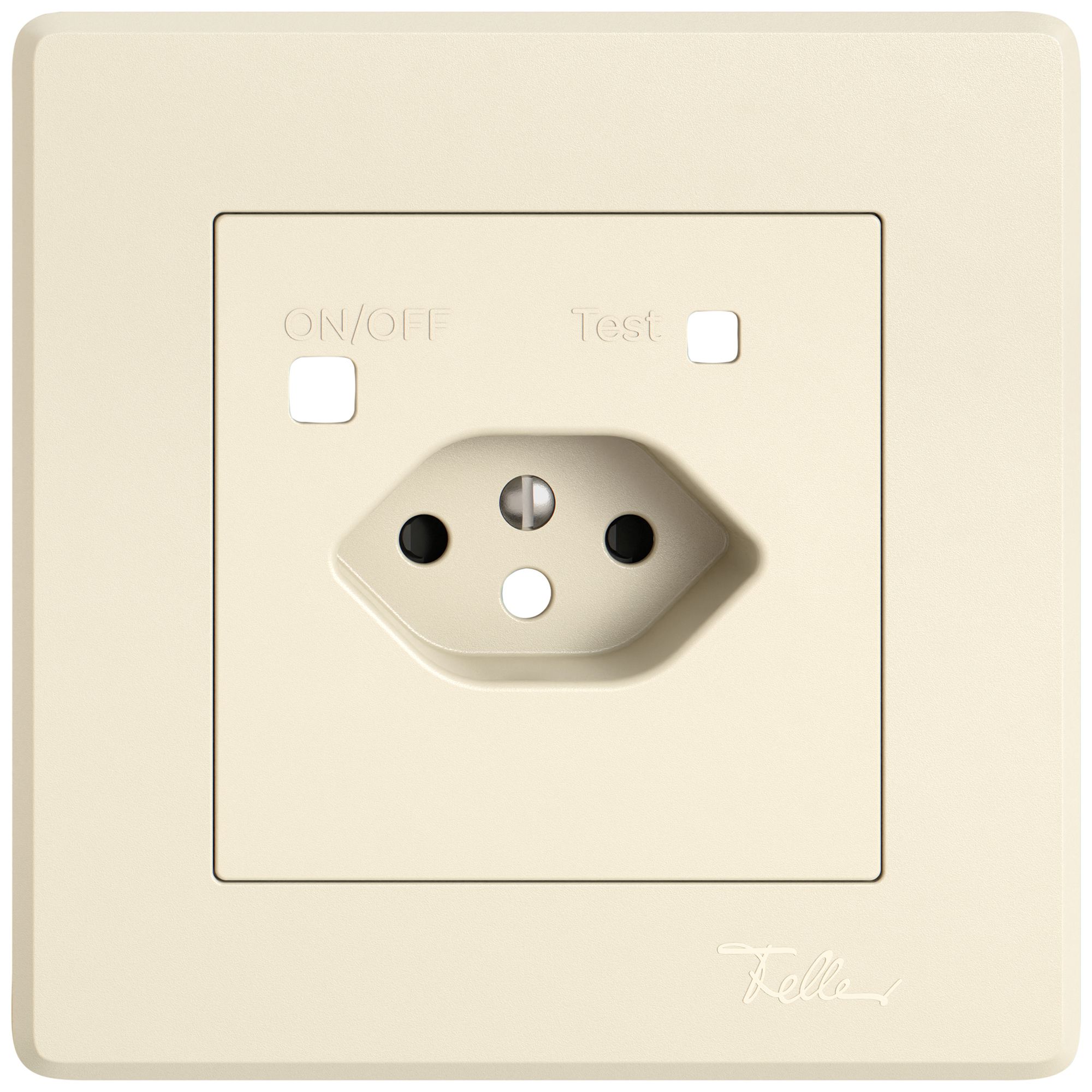 Abdeckset EDIZIO.liv für Fehlerstrom-Schutzsteckdose 96×96mm crema