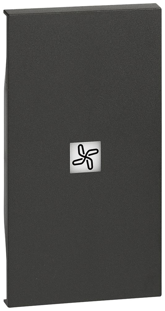 Tastenabdeckung Living Now 2 Module beleuchtbar mit Symbol Ventilator schwarz