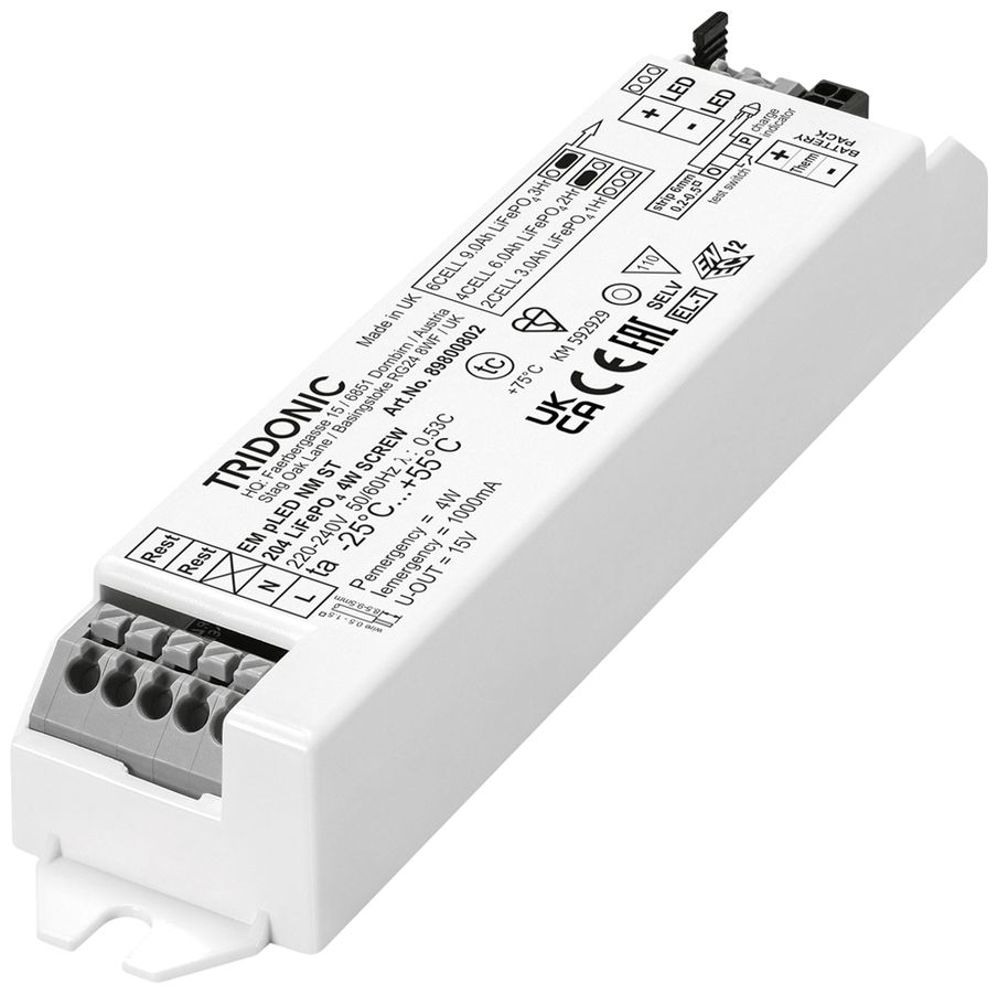 Notlichteinheit Tridonic EM pLED ST NM 204 LiFePO4 4W Schraubenklemme