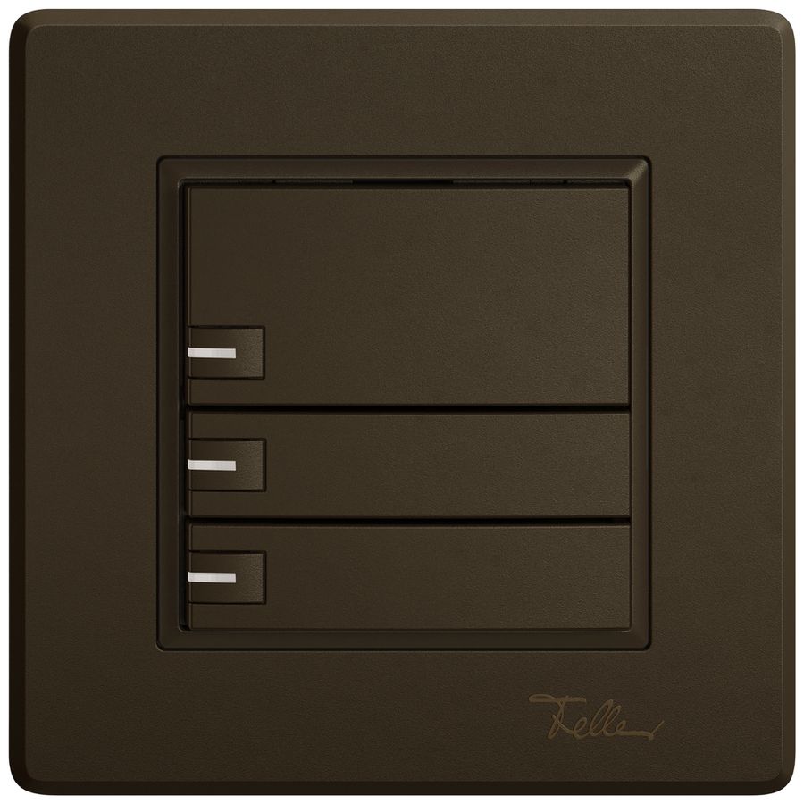 Poussoir KNX RGB ENC EDIZIO.liv SNAPFIX® capteur temp.RGB-LED 3× comm.1T br