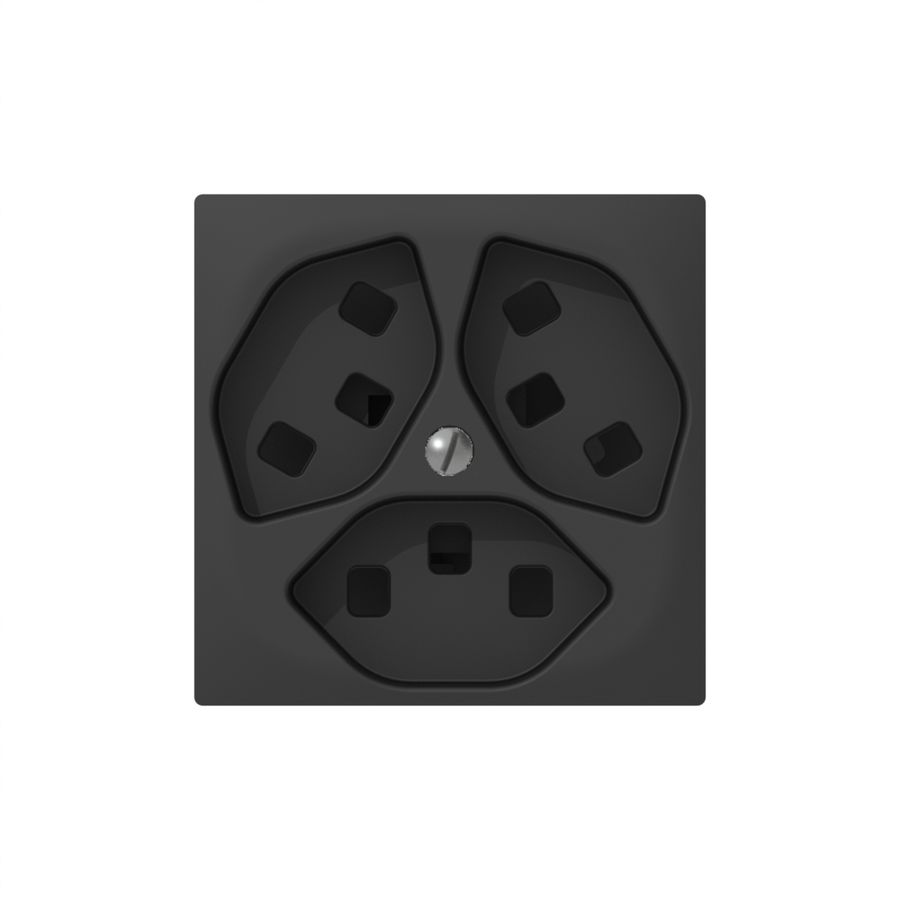 UP-Steckdose SIDUS 3×T23 anthrazit mit shutter