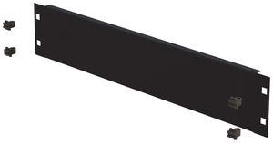 Blindplatte 19" Schnellverschluss 2HE Stahl schwarz