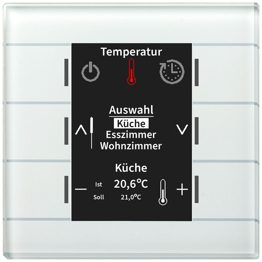 Appareil de contrôle KNX ENC MDT BE-GBZW.01 6t écran verre blanc