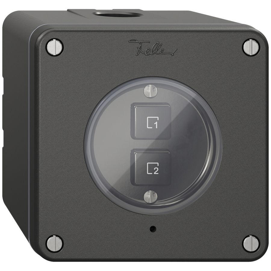 AP-Szenentaster 2 Szenen vertikal/2T NEVO Wiser schwarz