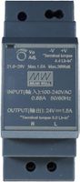 REG-Schaltnetzteil MEAN WELL HDR-30-24, IN: 85…264VAC, OUT: 24VDC/36W, 2TE