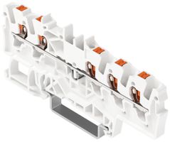 Borne de passage joignable WAGO TOPJOB S 1.5mm² 24A Push-in 5×1 TH35 blanc