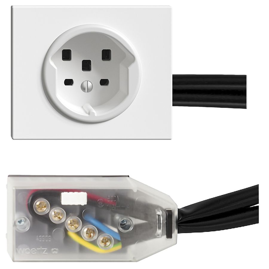 Presa INS FH T25 16A bianco, per cavo piatto Technofil