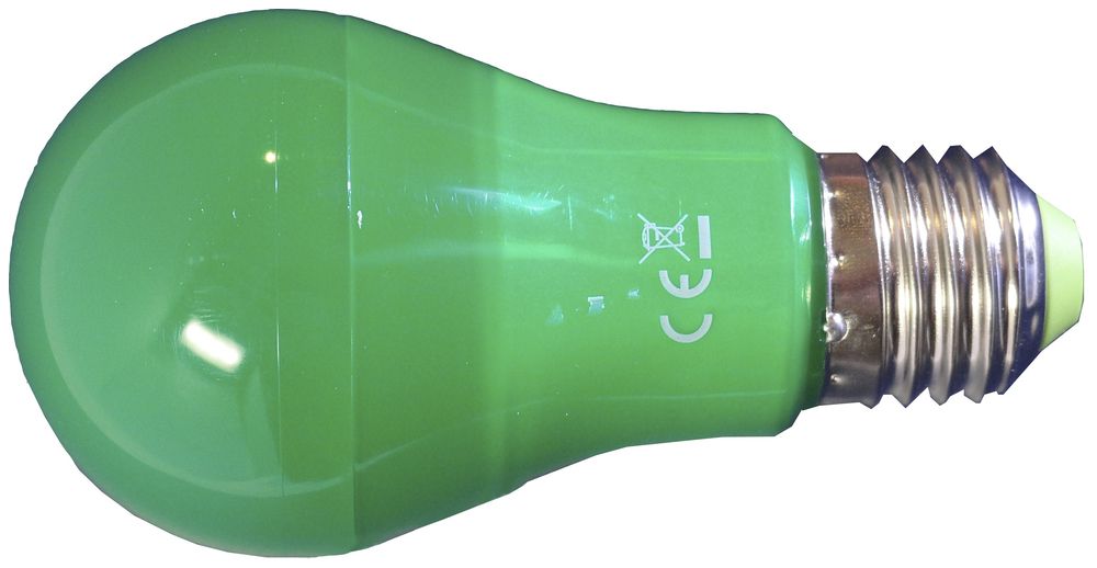 LED-Lampe ELBRO E27, A19, 3W, 230V, 40lm, grün, opal