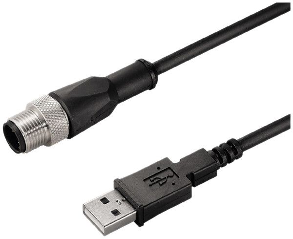 Cavo Weidmüller SAIL M12/USB 4L 3m spina dritta schermata PUR nero