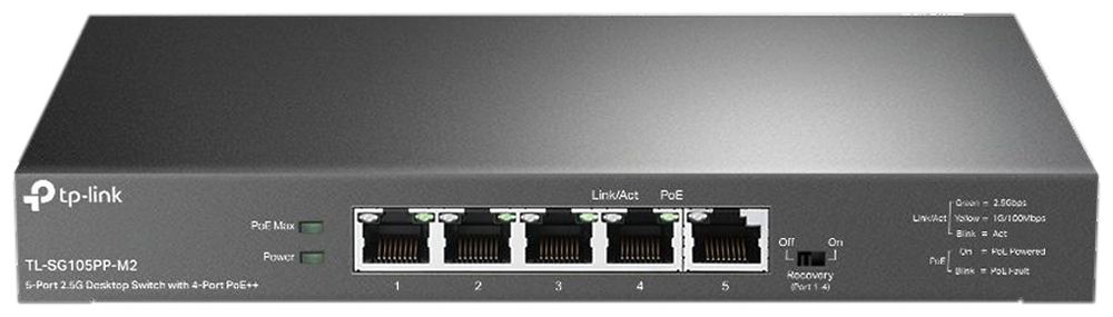 Switch TP-Link TL-SG105PP-M2 5×RJ45 2.5GbE 4×PoE++
