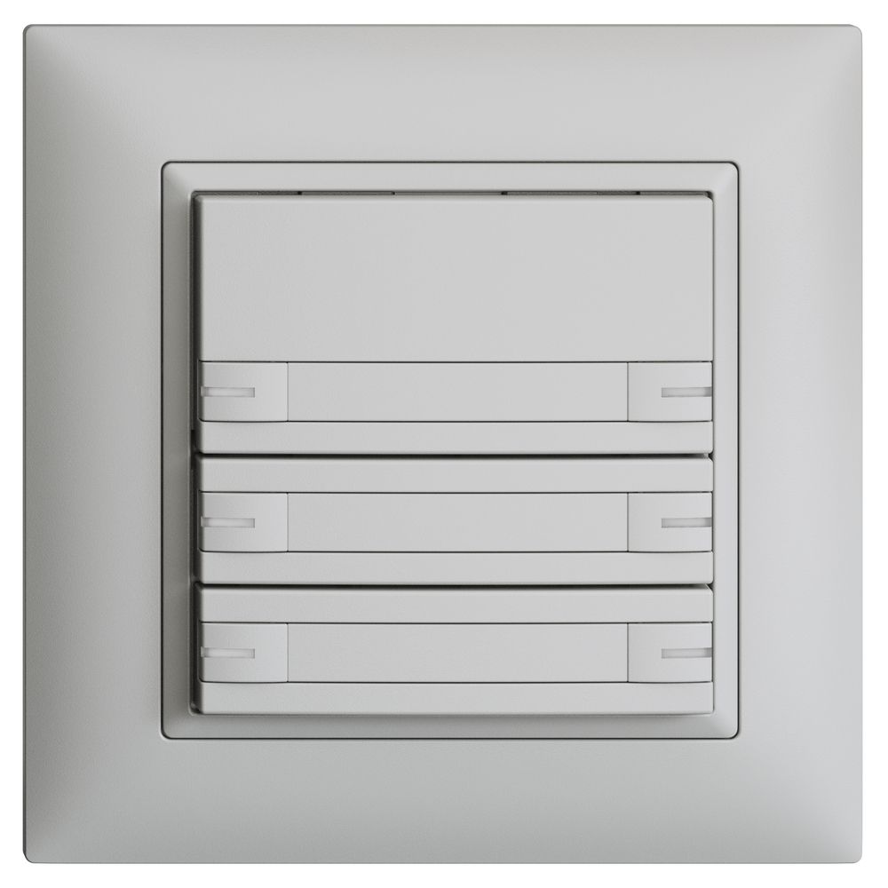 Poussoir KNX RGB ENC EDUE FMI, 250mW, a.LED RGB, papier, 6×pouss., 1×touche, grc