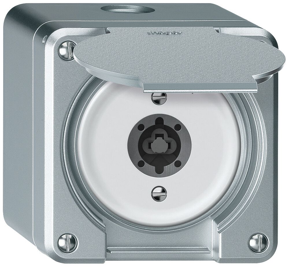 AP-Schlüsselschwenktaster robusto 2P 2NO 20A 250V 86×86mm Aluminium