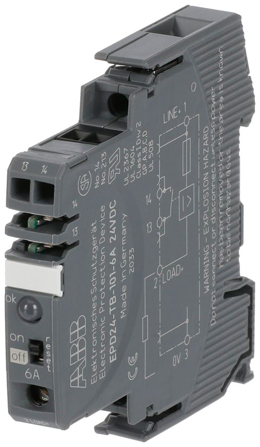 REG-Geräteschutzschalter ABB EPD24-TB-101 24V elektronisch 6A NO 20000µF