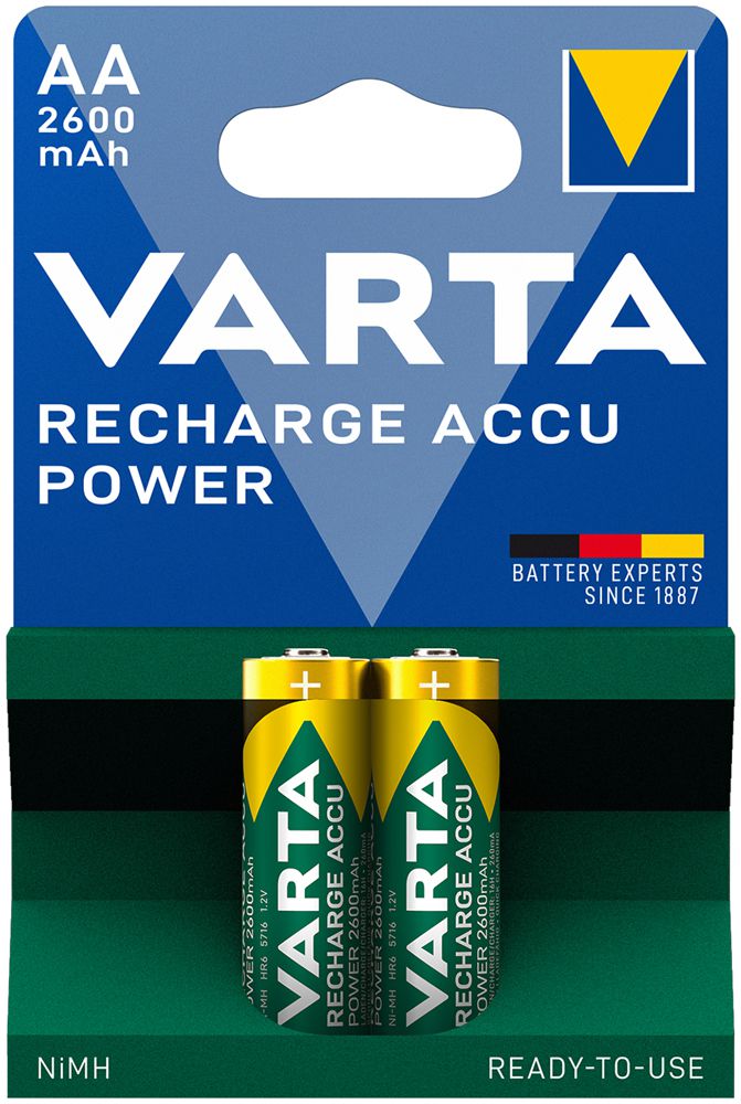 Accu VARTA Ready To Use NiMH HR6/AA, 2.6Ah blister a 2 pezzi
