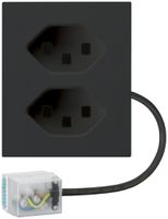 FLF-Steckdose Hager 2×Typ 23 mit Power-Dose L1 D schwarz